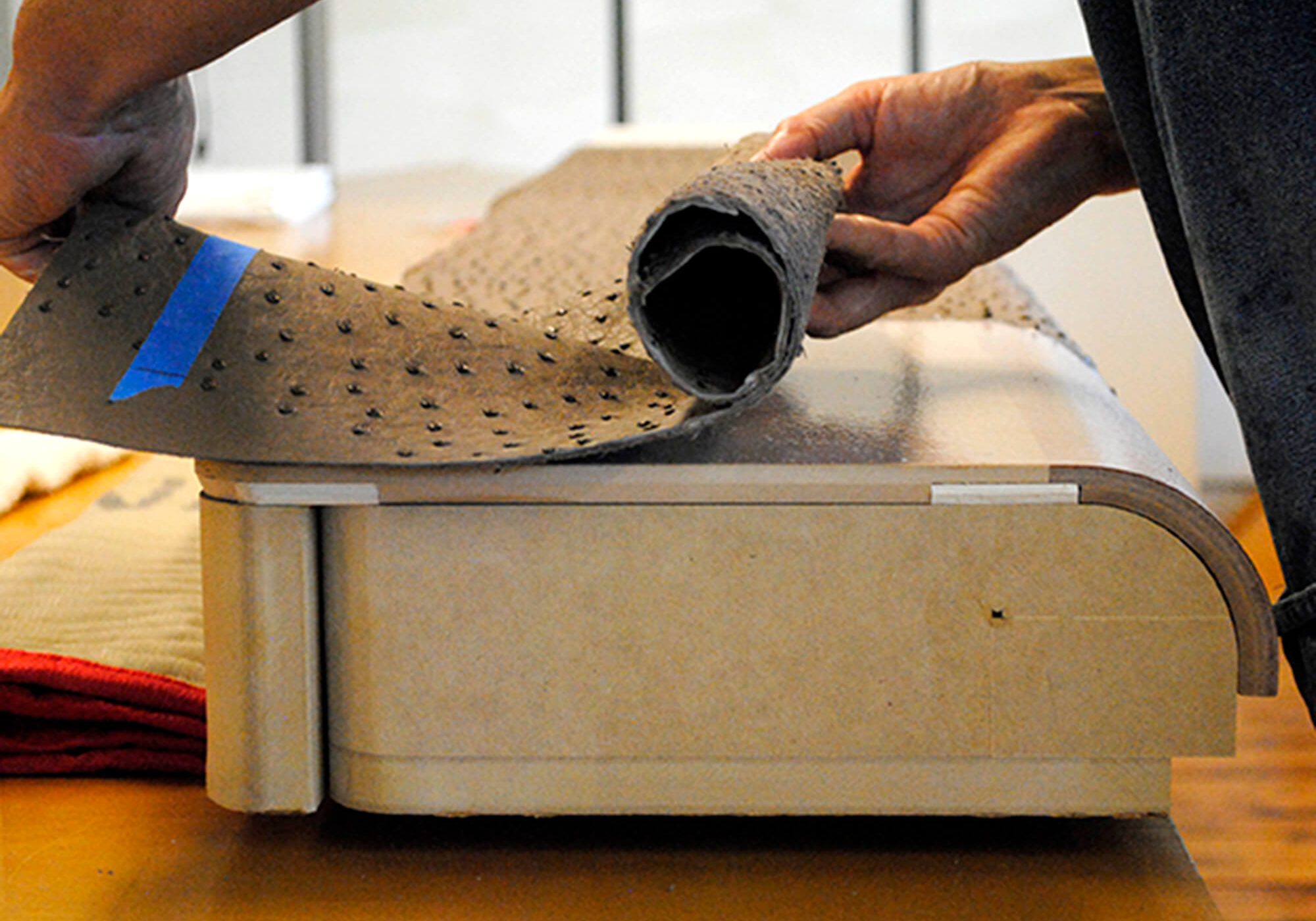 Wrapping a box in leather